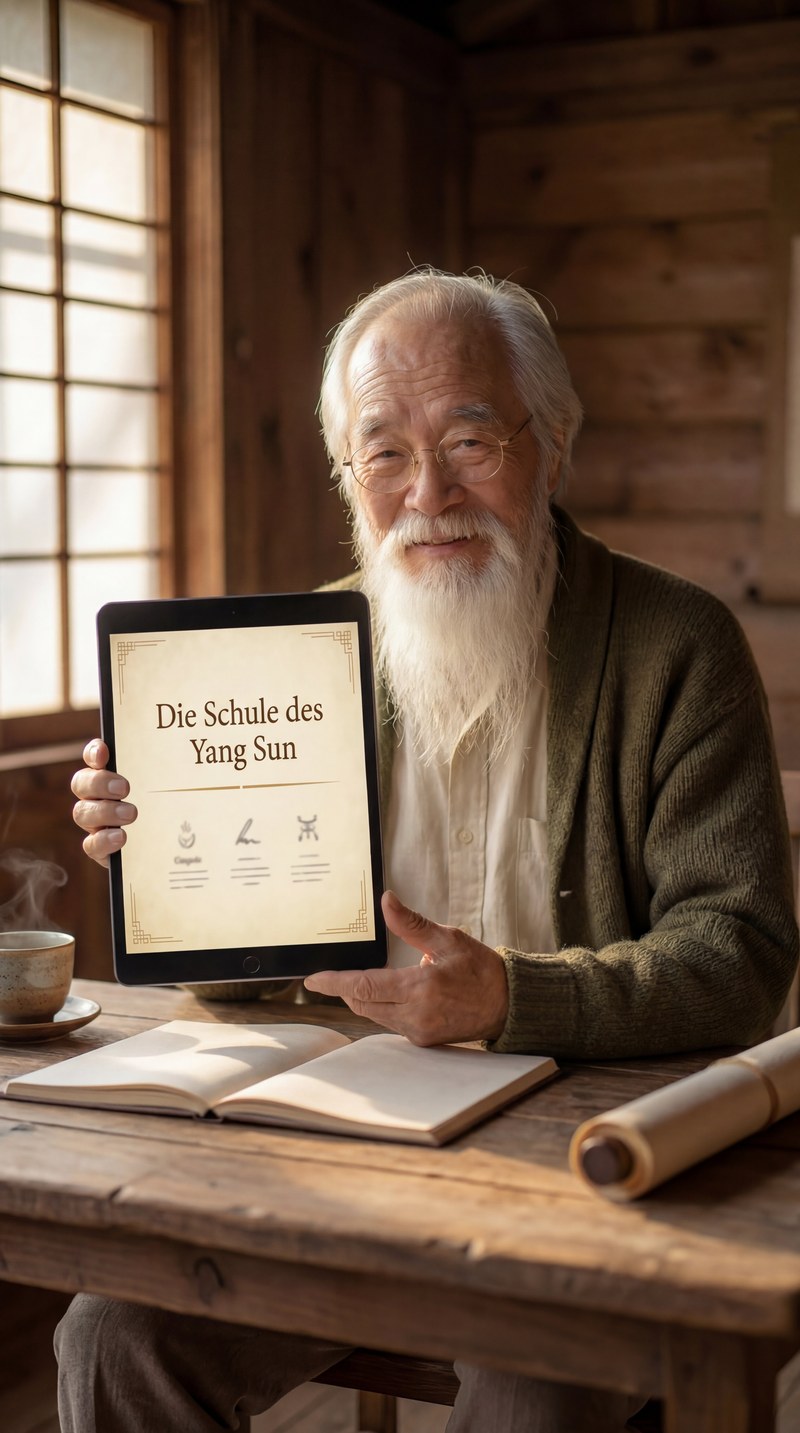 Die Schule des Yang Sun — 21 Pergamente und 14 Videos auf dem Tablet